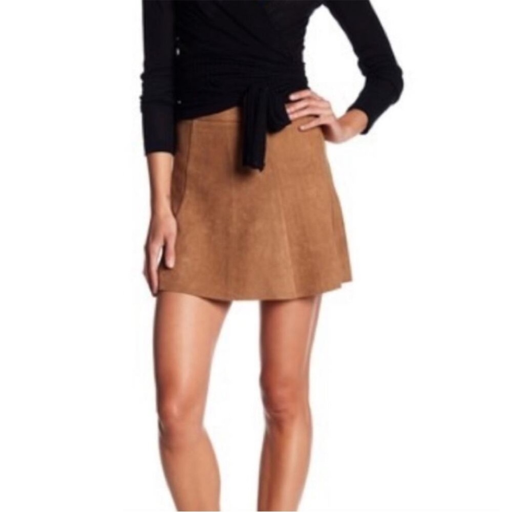 Level 99 Tan Faux Suede Mini Skirt
